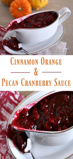 Cinnamon Orange Cranberry Sauce with Pecans