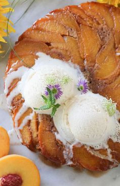 Cinnamon Peach Upside Down Cake