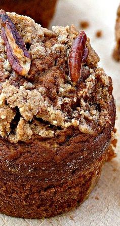 Cinnamon Pumpkin Muffins with a Pecan Streusel