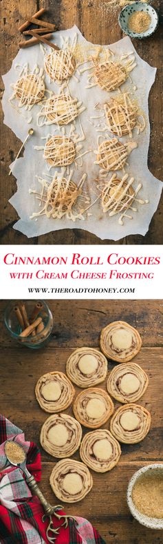 Cinnamon Roll Cookies with Cream Cheese Frosting