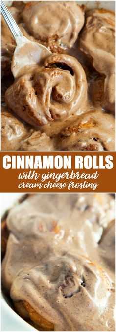 Cinnamon Rolls with Gingerbread Cream Cheese Frosting