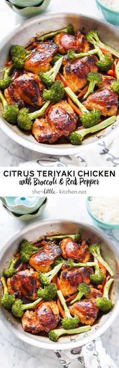 Citrus Teriyaki Chicken with Broccoli and Red Pepper