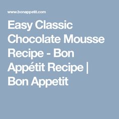 Classic Chocolate Mousse