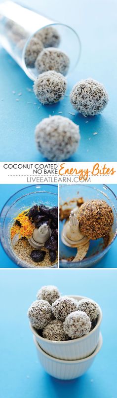 Coconut Coated No Bake Energy Bites