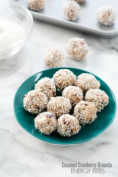 Coconut Cranberry Granola Energy Bites