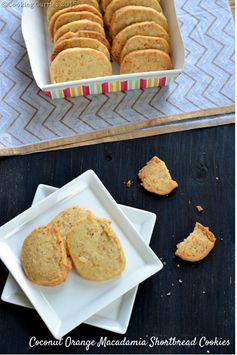 Coconut Orange Macadamia Shortbread Cookies