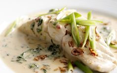 Coconut-poached fish with spinach