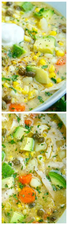 Colombian Chicken and Corn Soup (Ajiaco