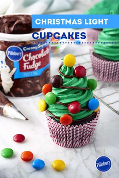 Colorful Christmas Light Cupcakes