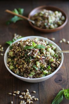 Cooling Tri-Color Quinoa Salad with Cucumber, Mint, and Lime Dressing