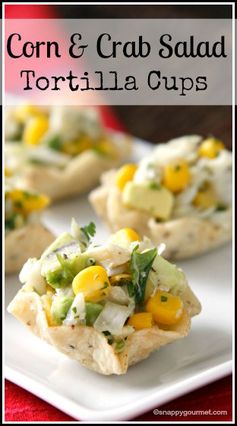 Corn and Crab Salad Tortilla Cups