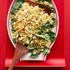 Corn, Feta & Couscous Salad with Basil Vinaigrette