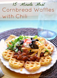 Cornbread Waffles with Chili – 15 minute dinner