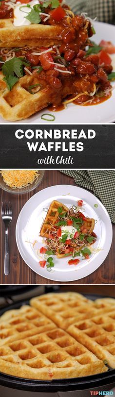 Cornbread Waffles With Chili