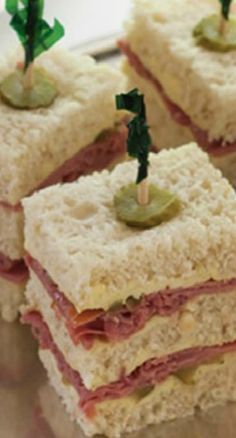 Corned Beef Tea Sandwiches with Mustard Butter