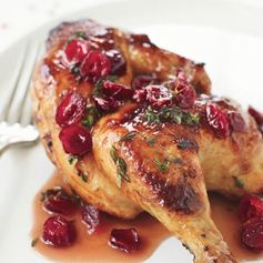 Cornish Game Hen with Double-Cranberry and Thyme Sauce