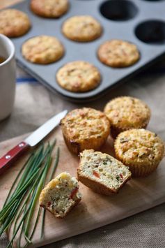 Cornmeal Muffins with Roasted Red Peppers and Feta