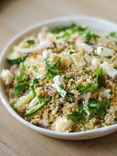 Couscous Salad with Cucumber, Red Onion & Herbs