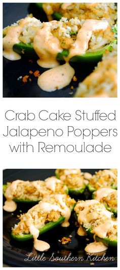 Crab Cake Stuffed Jalapeno Poppers with Remoulade