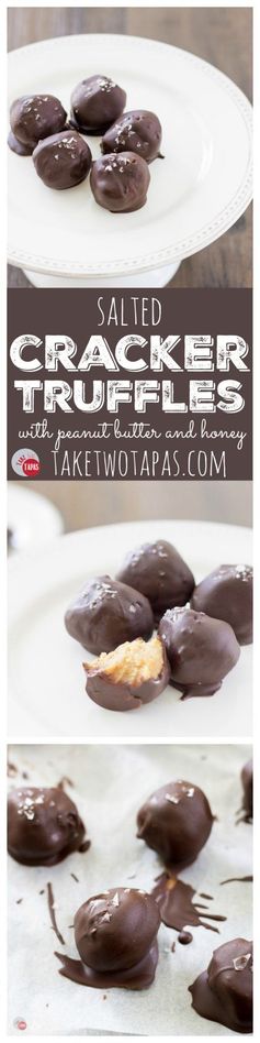 Cracker Truffles with Peanut Butter and Dark Chocolate