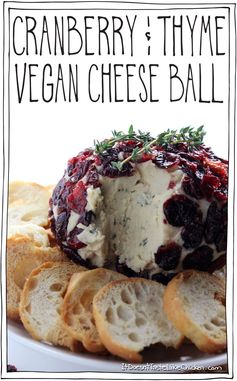 Cranberry & Thyme Vegan Cheese Ball