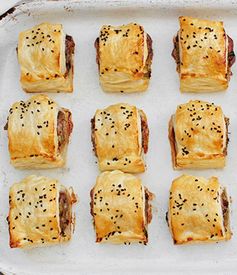 Cranberry and leek sausage rolls