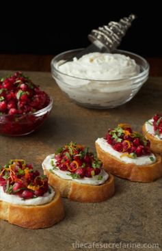 Cranberry and Pomegranate Bruschetta