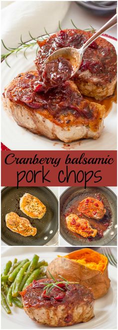 Cranberry balsamic pork chops