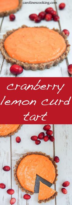 Cranberry lemon curd tart (no bake, gluten free