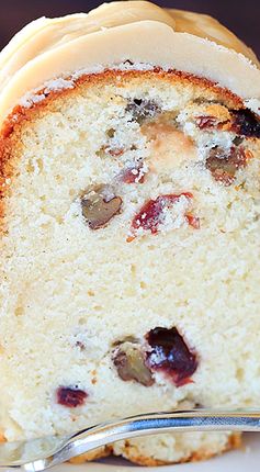 Cranberry-Pecan Pound Cake with Praline Frosting