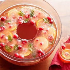 Cranberry Pomegranate Celebration Punch With Ice Ring