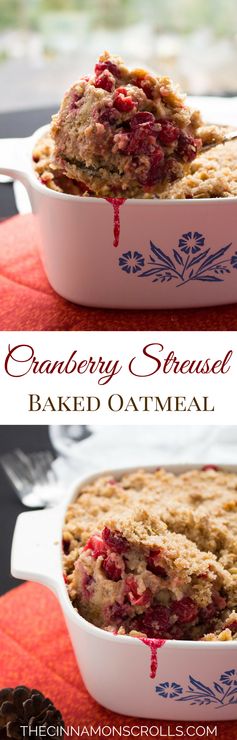 Cranberry Streusel Baked Oatmeal