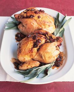 Cranberry-Stuffed Cornish Game Hens