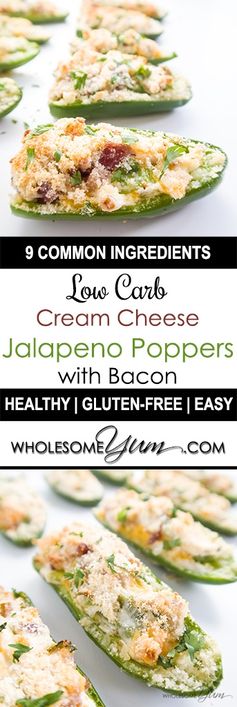 Cream Cheese Jalapeno Poppers with Bacon (Low Carb, Gluten-Free