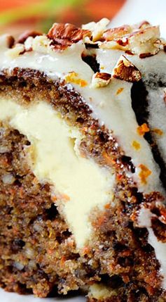 Cream Cheese Stuffed Carrot Cake with Orange Glaze