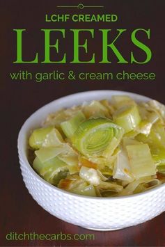 Creamed Leeks with Garlic and Cream Cheese