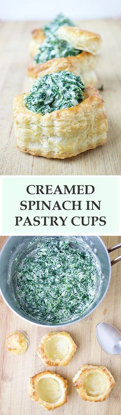 Creamed Spinach Pastry Cups