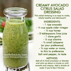 Creamy Avocado Citrus Salad Dressing - No Cream, No Oil