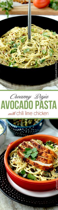 Creamy Baja Avocado Pasta (with Chili Lime Chicken