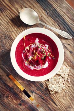 Creamy Beetroot Soup with Orange, Ginger and Coconut Milk (vegan, grain free, gluten free