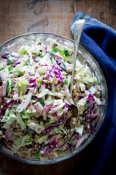 Creamy blue cheese and walnut coleslaw