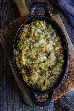 Creamy brussels sprouts and leeks