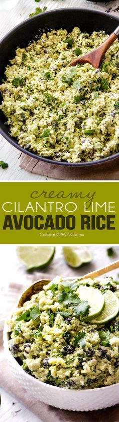 Creamy Cilantro Lime Avocado Rice