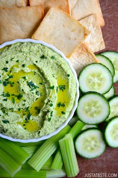 Creamy Edamame and Pea Hummus