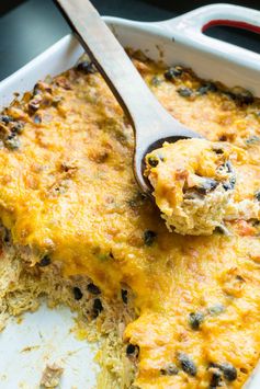 Creamy Enchilada Casserole with Spaghetti Squash