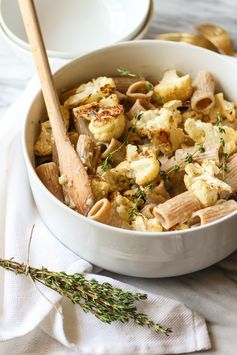 Creamy Garlic, Thyme, and Roasted Cauliflower Pasta