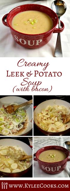 Creamy Leek and Potato Soup (with Bacon