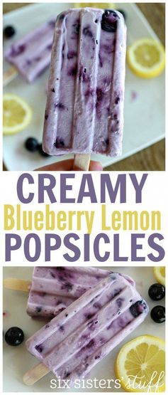 Creamy Lemon Blueberry Popsicles