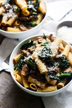 Creamy Marsala Rigatoni with Mushrooms and Kale