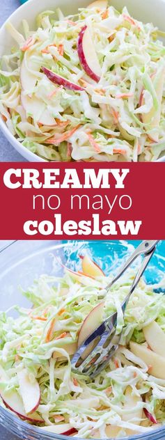 Creamy No Mayo Coleslaw with Apple